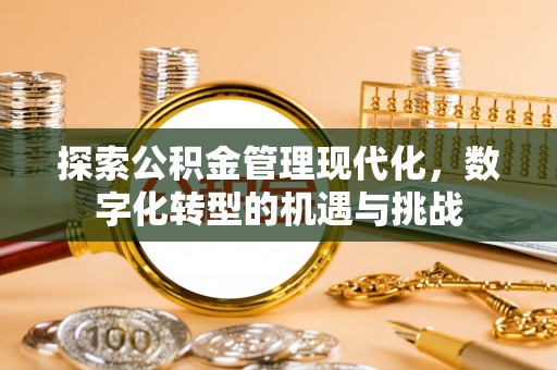 通道探索公积金管理现代化，数字化转型的机遇与挑战