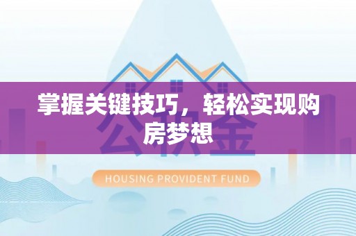 通道掌握关键技巧，轻松实现购房梦想