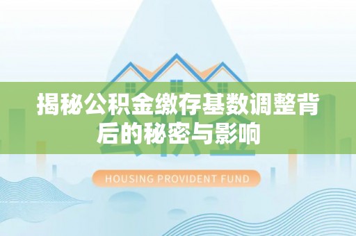 通道揭秘公积金缴存基数调整背后的秘密与影响