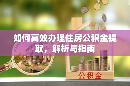 通道如何高效办理住房公积金提取，解析与指南