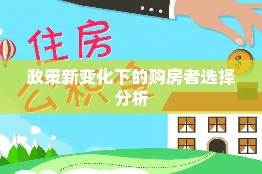 通道政策新变化下的购房者选择分析