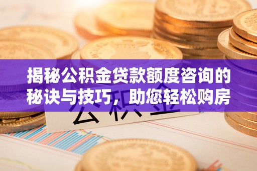 通道揭秘公积金贷款额度咨询的秘诀与技巧，助您轻松购房！